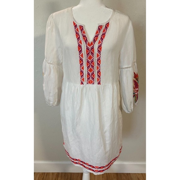 Tommy Bahama Dress Cover Up Small White St. Lucia Linen Blend Quiet Luxury Beach - Picture 8 of 9